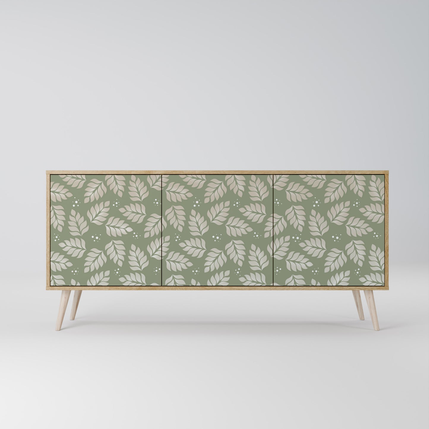 LEAVES ON GREEN 3-Door Sideboard in Oak Effect