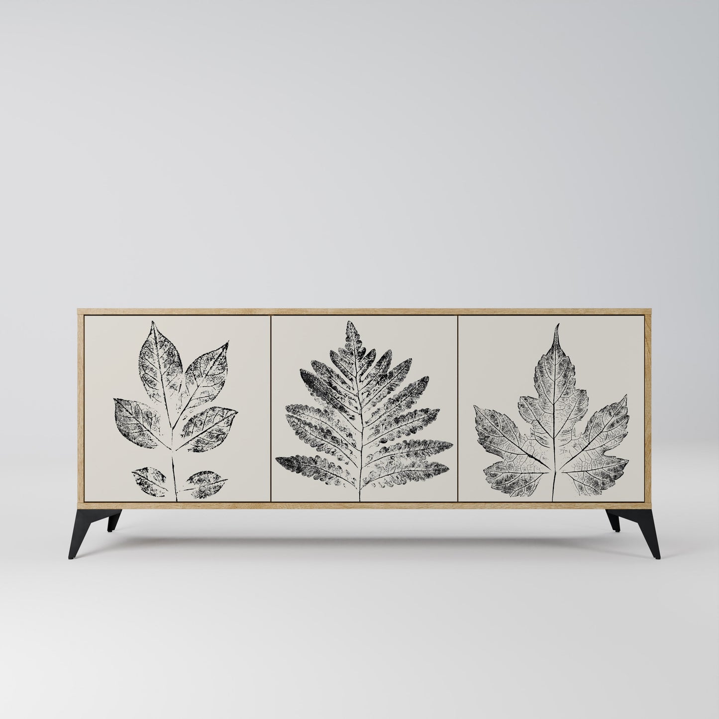 Credenza LEAFY STAMPS a 3 ante in effetto rovere