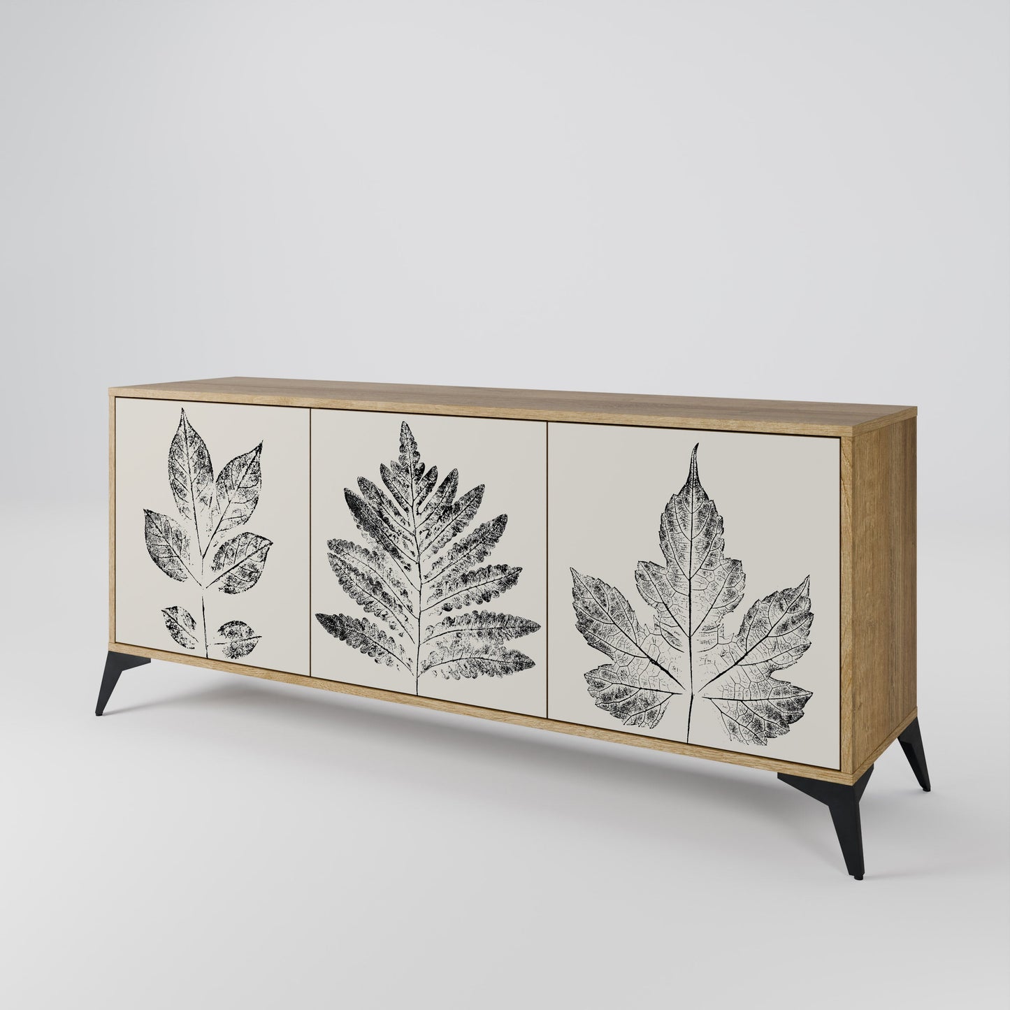 Credenza LEAFY STAMPS a 3 ante in effetto rovere