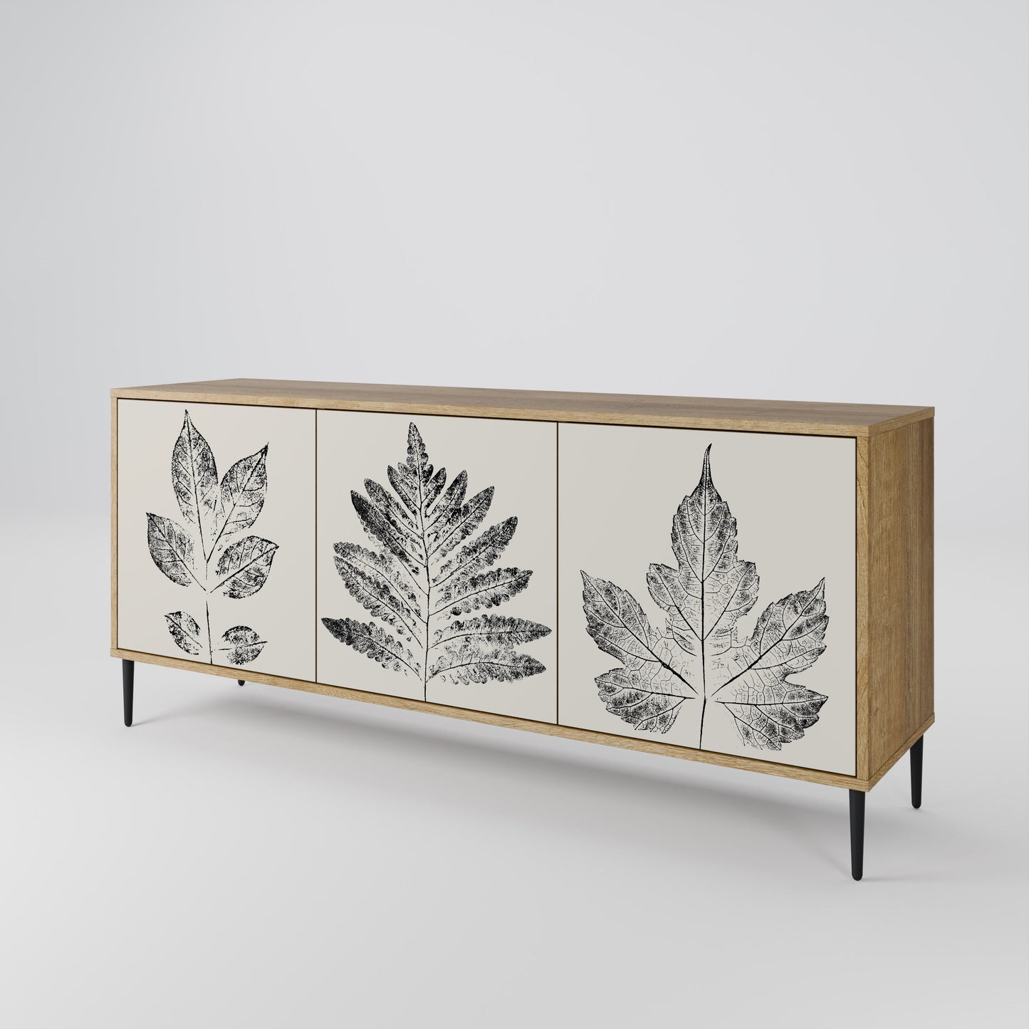 Credenza LEAFY STAMPS a 3 ante in effetto rovere