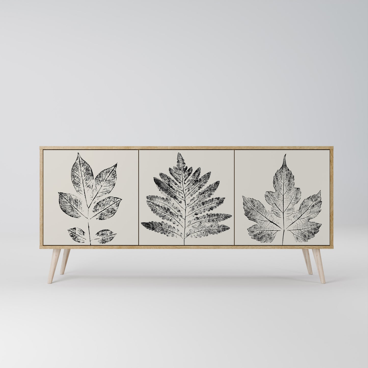 Credenza LEAFY STAMPS a 3 ante in effetto rovere