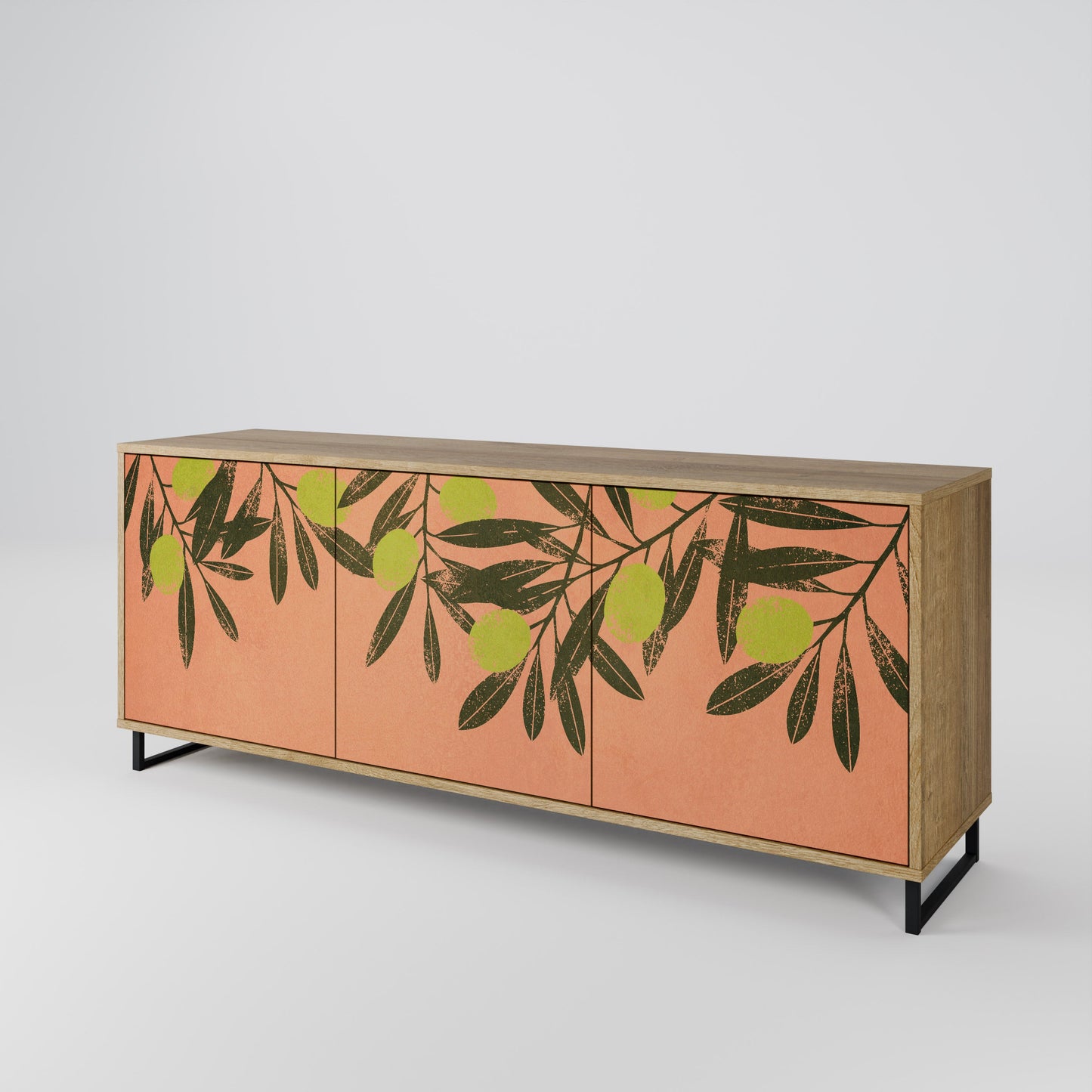 Credenza a 3 ante JUICY OLIVES in effetto rovere
