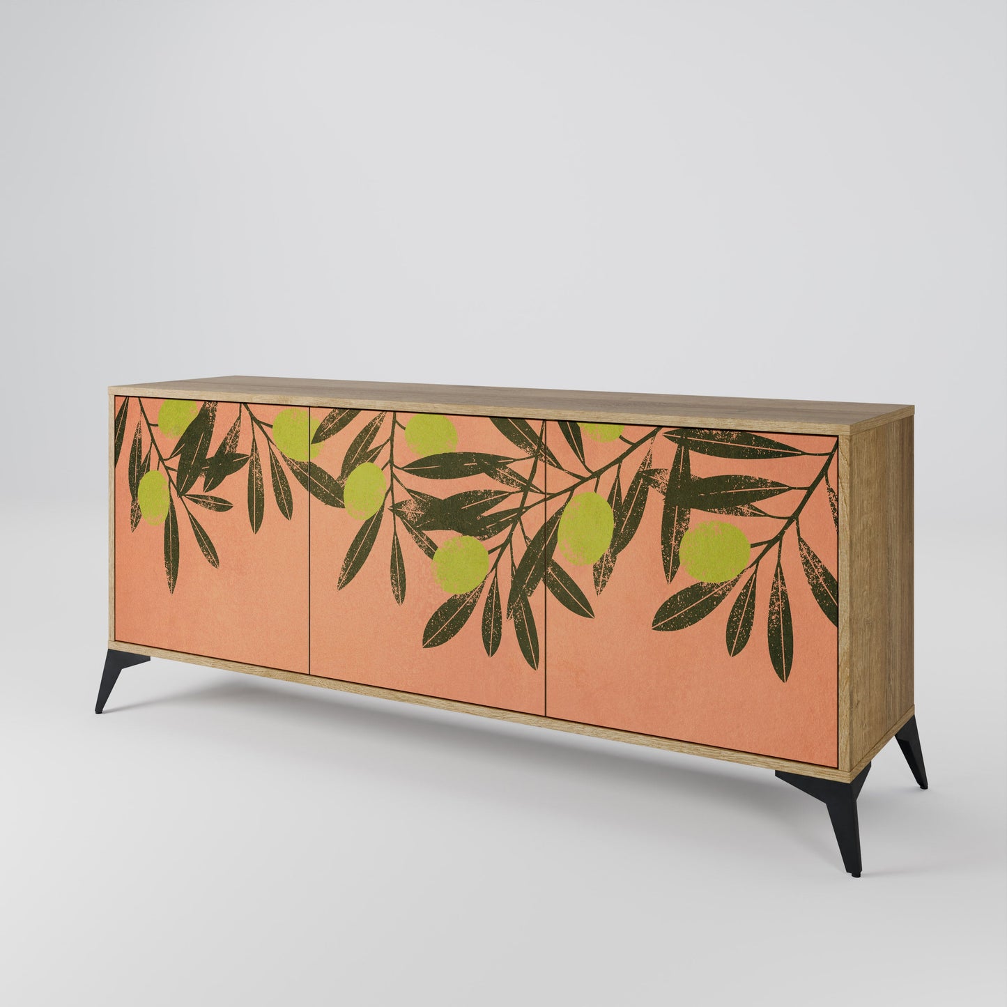 Credenza a 3 ante JUICY OLIVES in effetto rovere