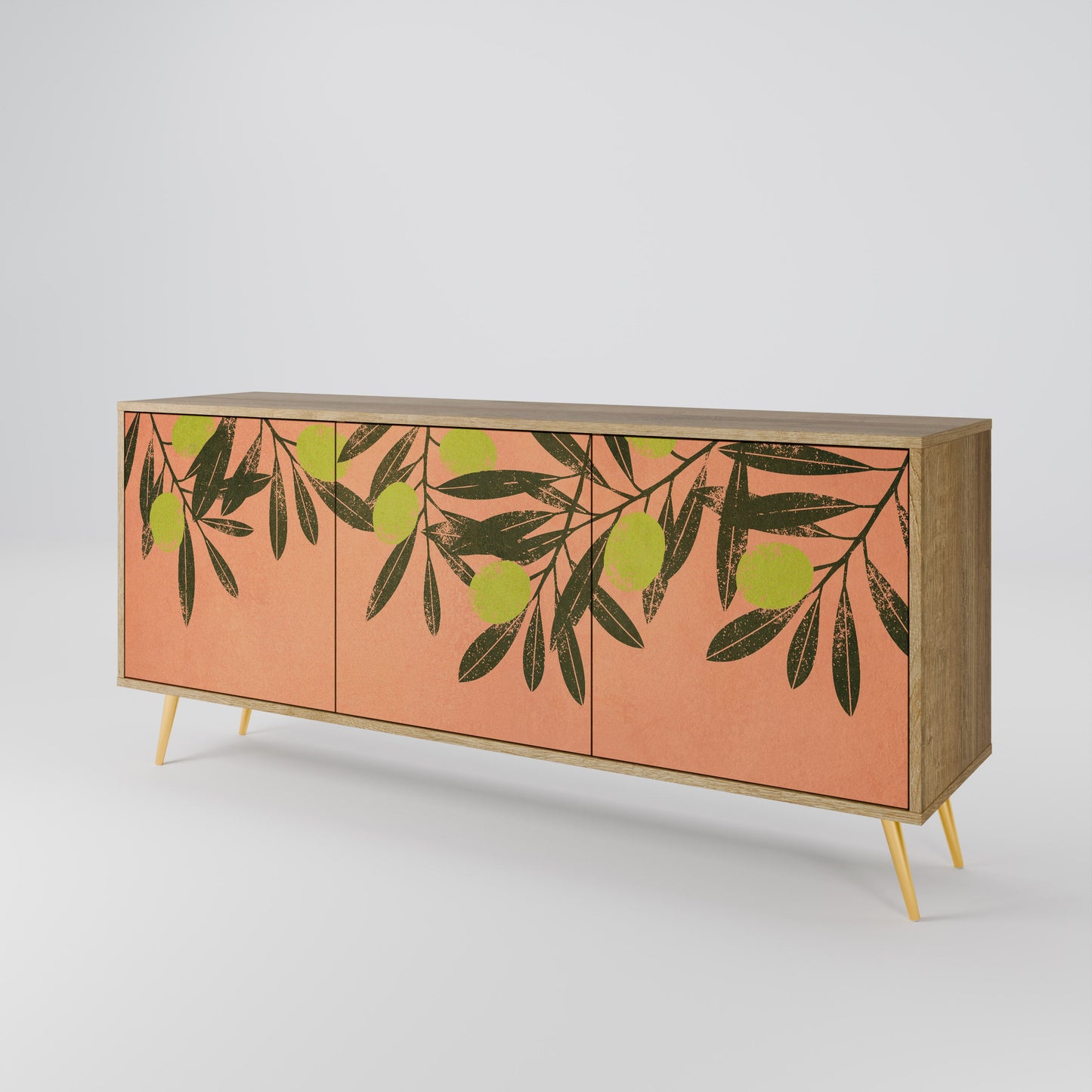 Credenza a 3 ante JUICY OLIVES in effetto rovere