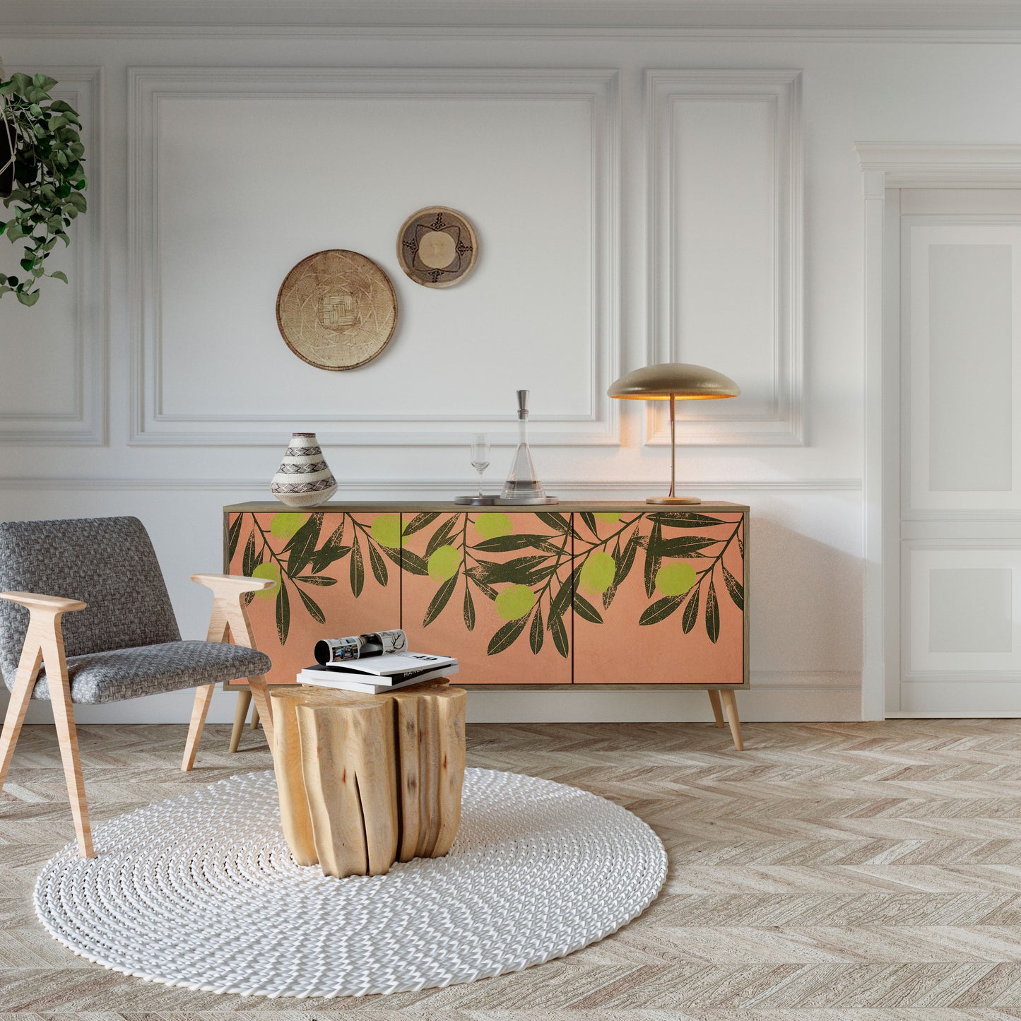 Credenza a 3 ante JUICY OLIVES in effetto rovere
