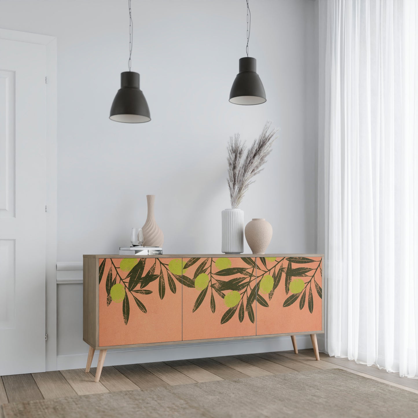 Credenza a 3 ante JUICY OLIVES in effetto rovere