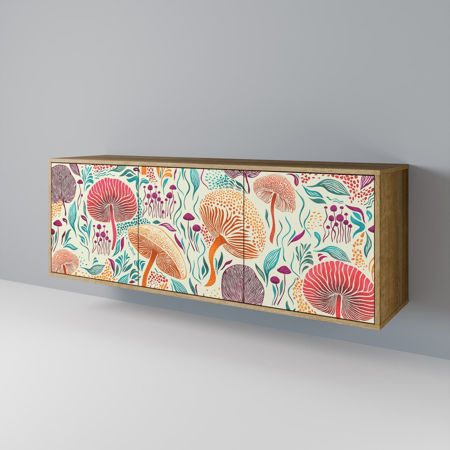 FUNGUS FANTASY 3-Door Sideboard in Oak Effect