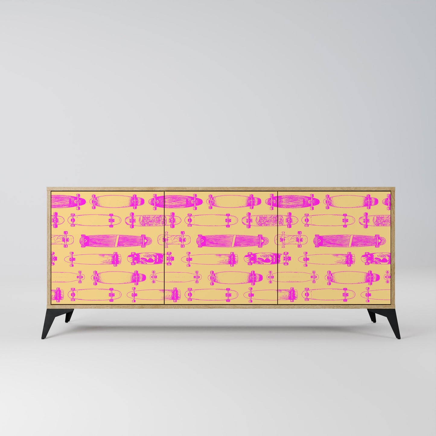 SKATEBOARD ARTISTRY 3-Door Sideboard in Oak Effect