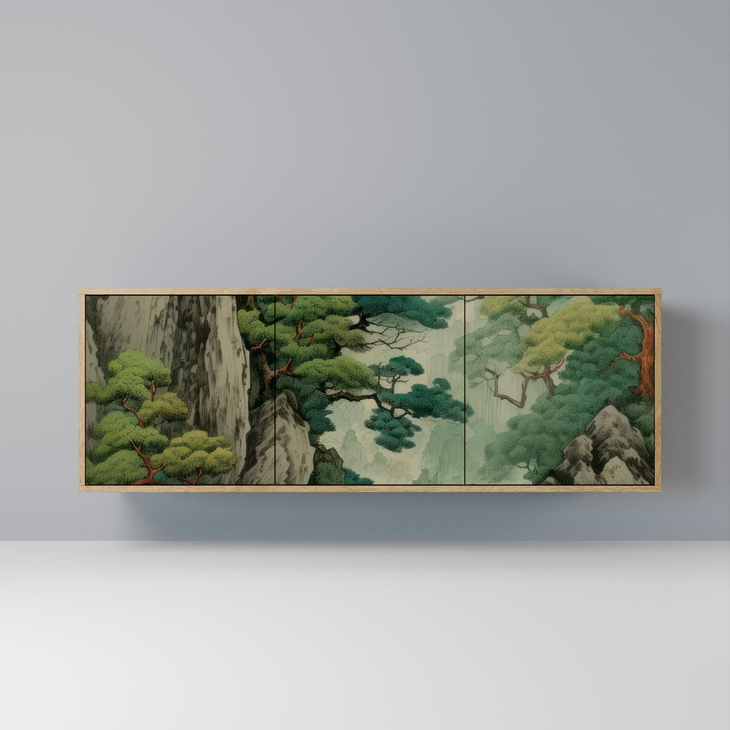 VERDURE ABYSS 3-Door Sideboard in Oak Effect