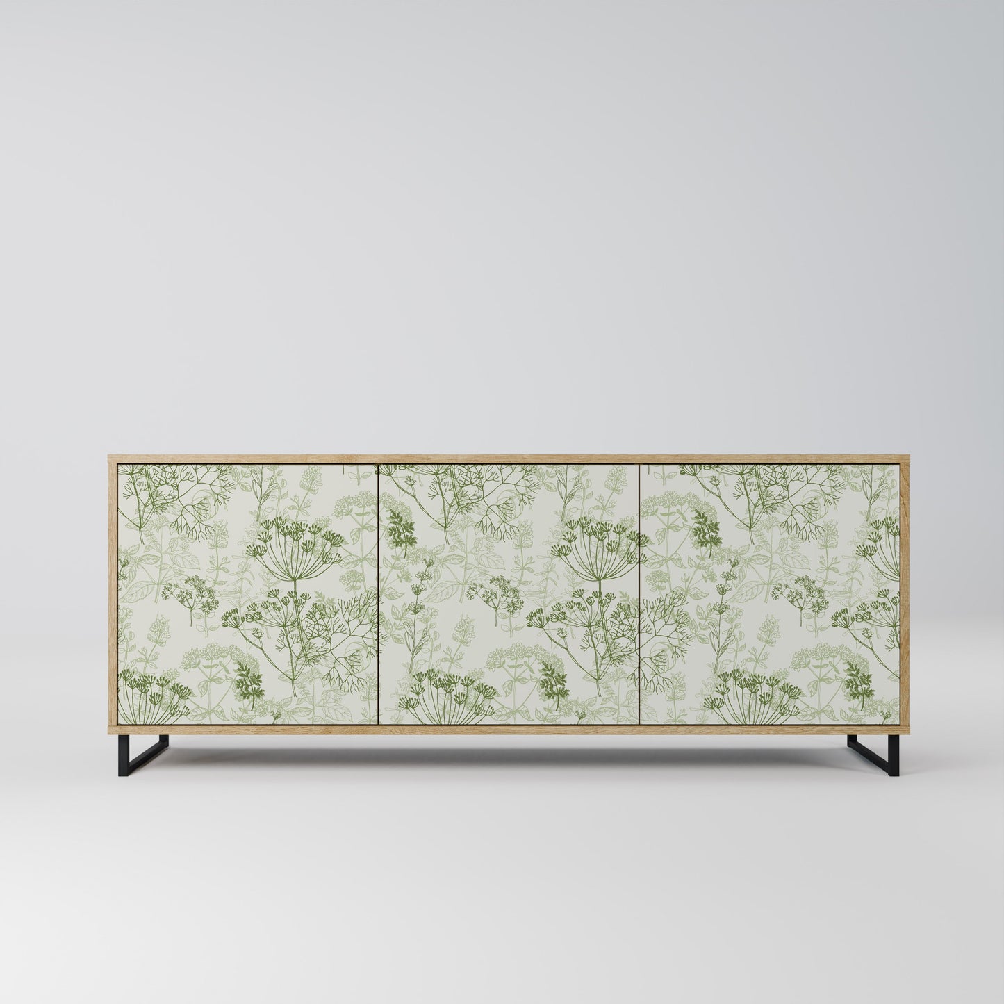 Credenza a 3 ante FENNEL BALDACHIN in effetto rovere