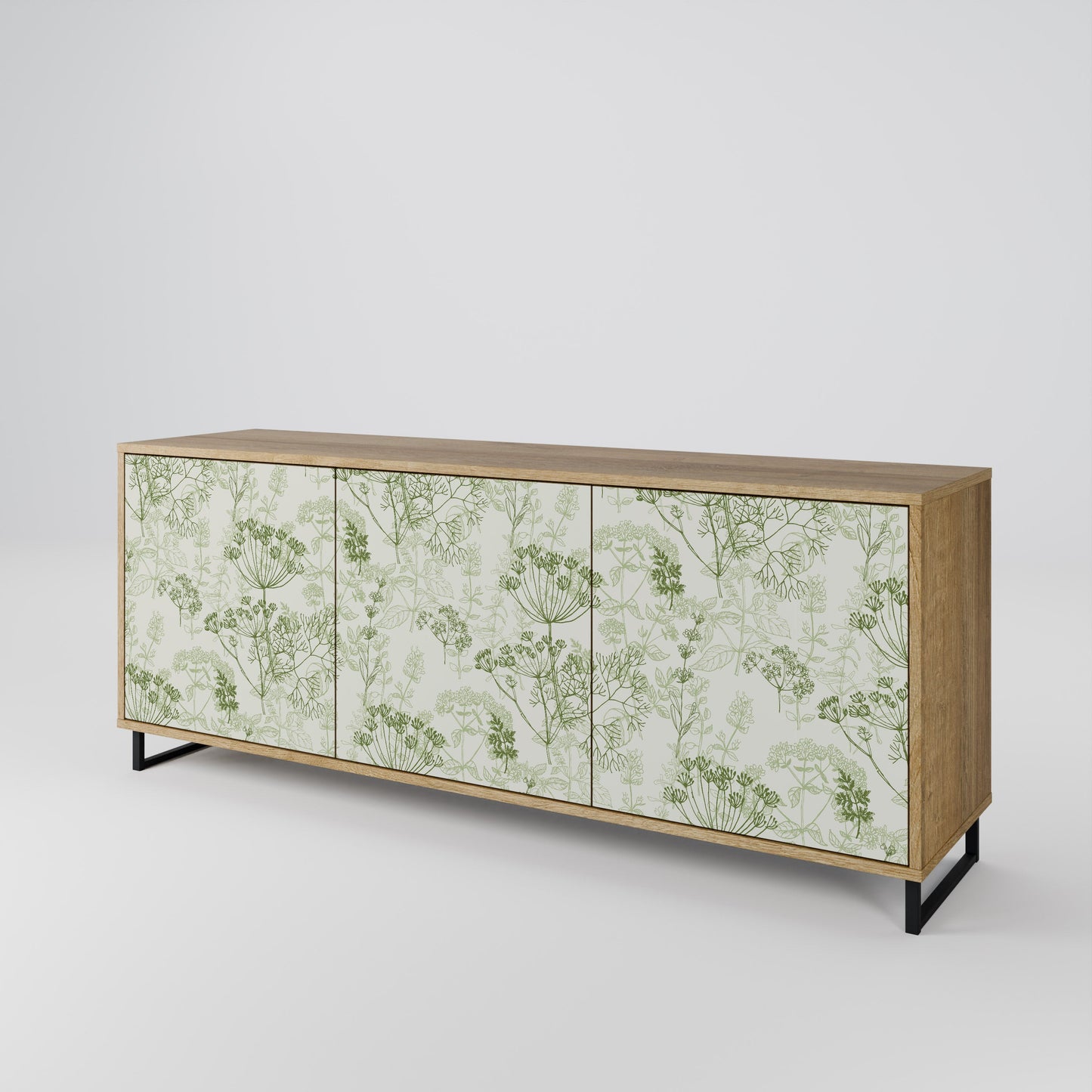 Credenza a 3 ante FENNEL BALDACHIN in effetto rovere