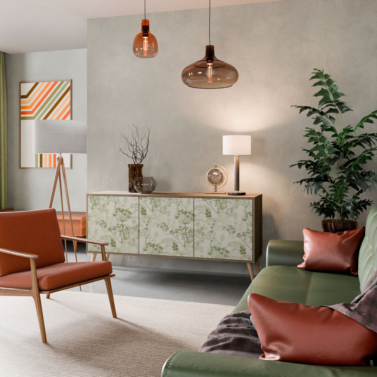 Credenza a 3 ante FENNEL BALDACHIN in effetto rovere