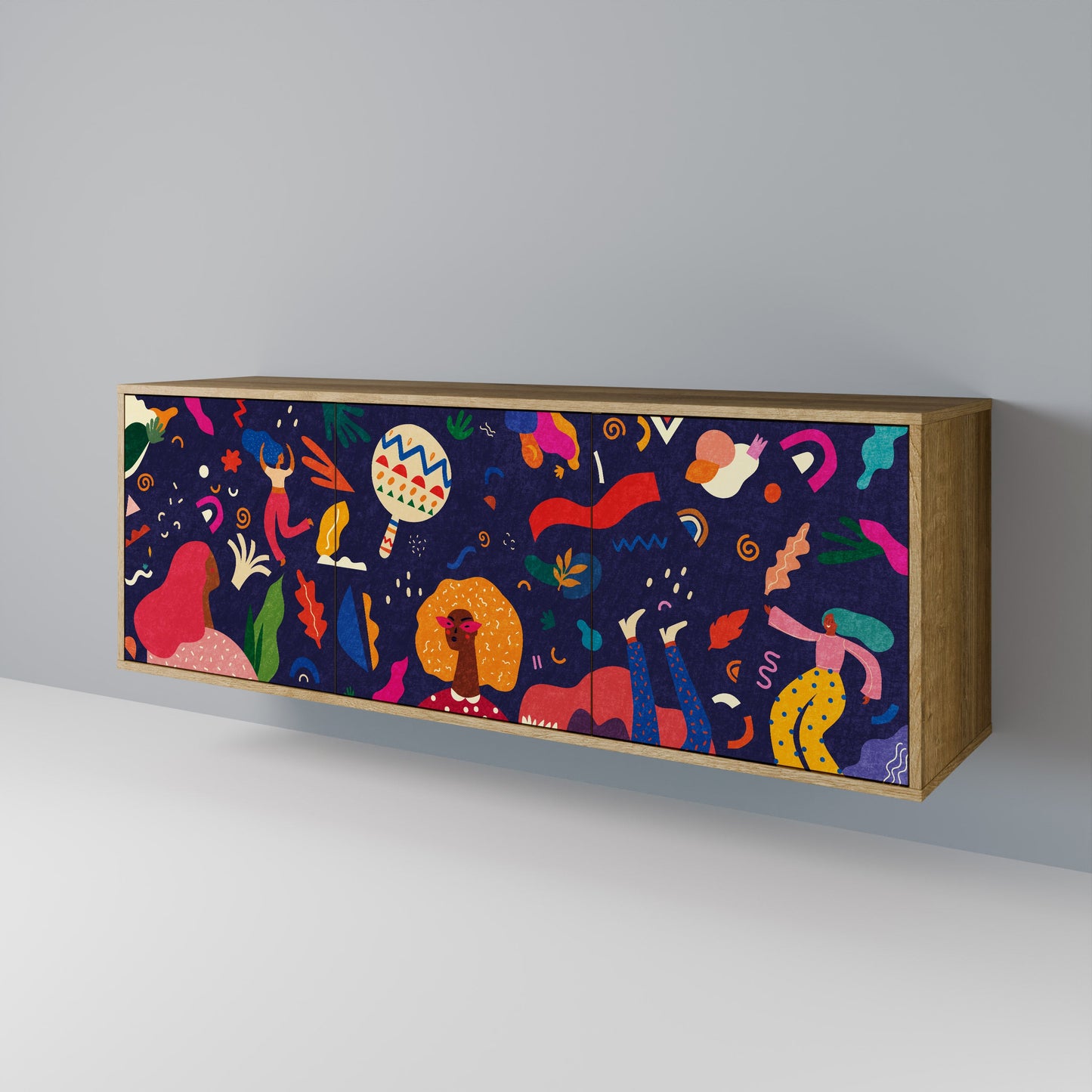 FESTIVE PLEASURES 3-Door Sideboard in Oak Effect