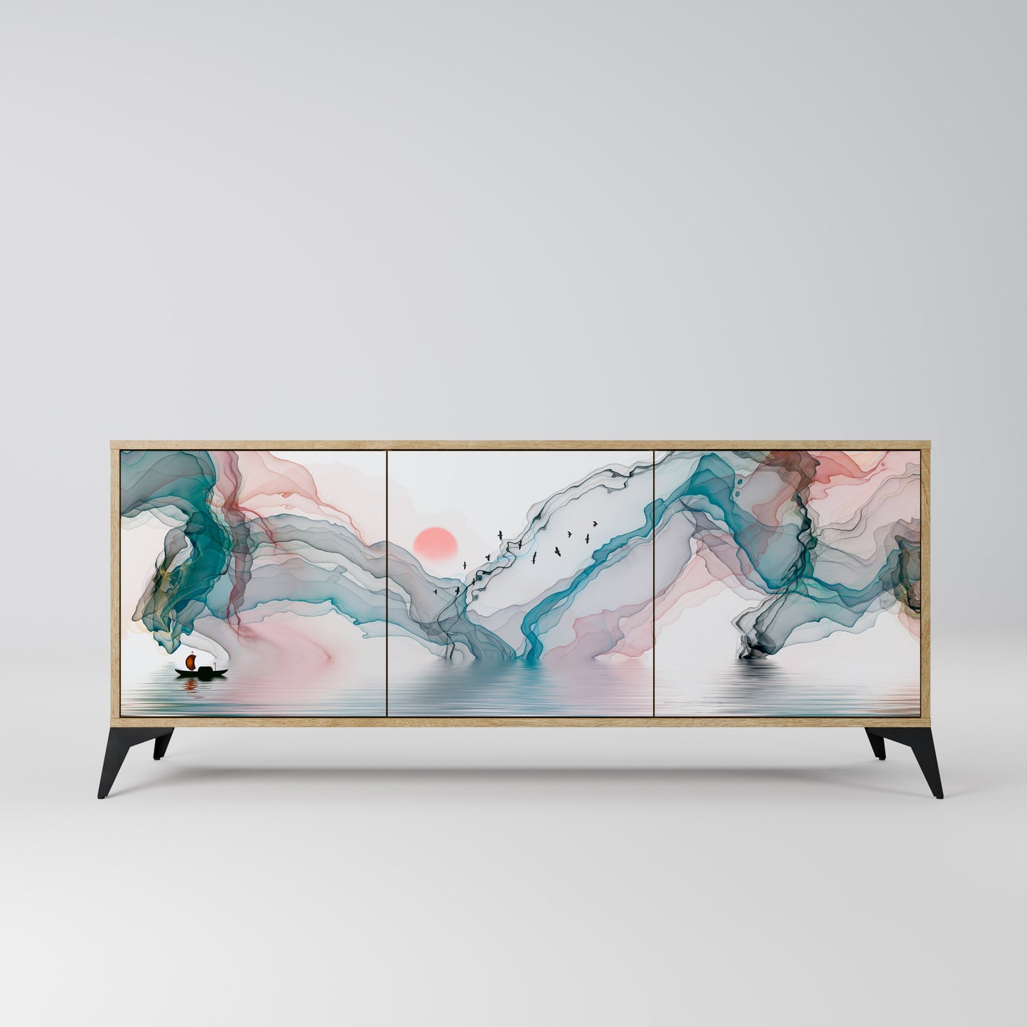 VELVET CROSSING 3-Door Sideboard in Oak Effect