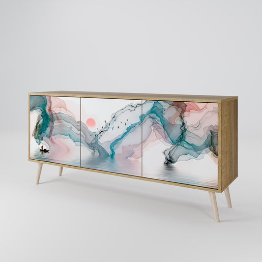 Credenza VELVET CROSSING a 3 ante effetto rovere