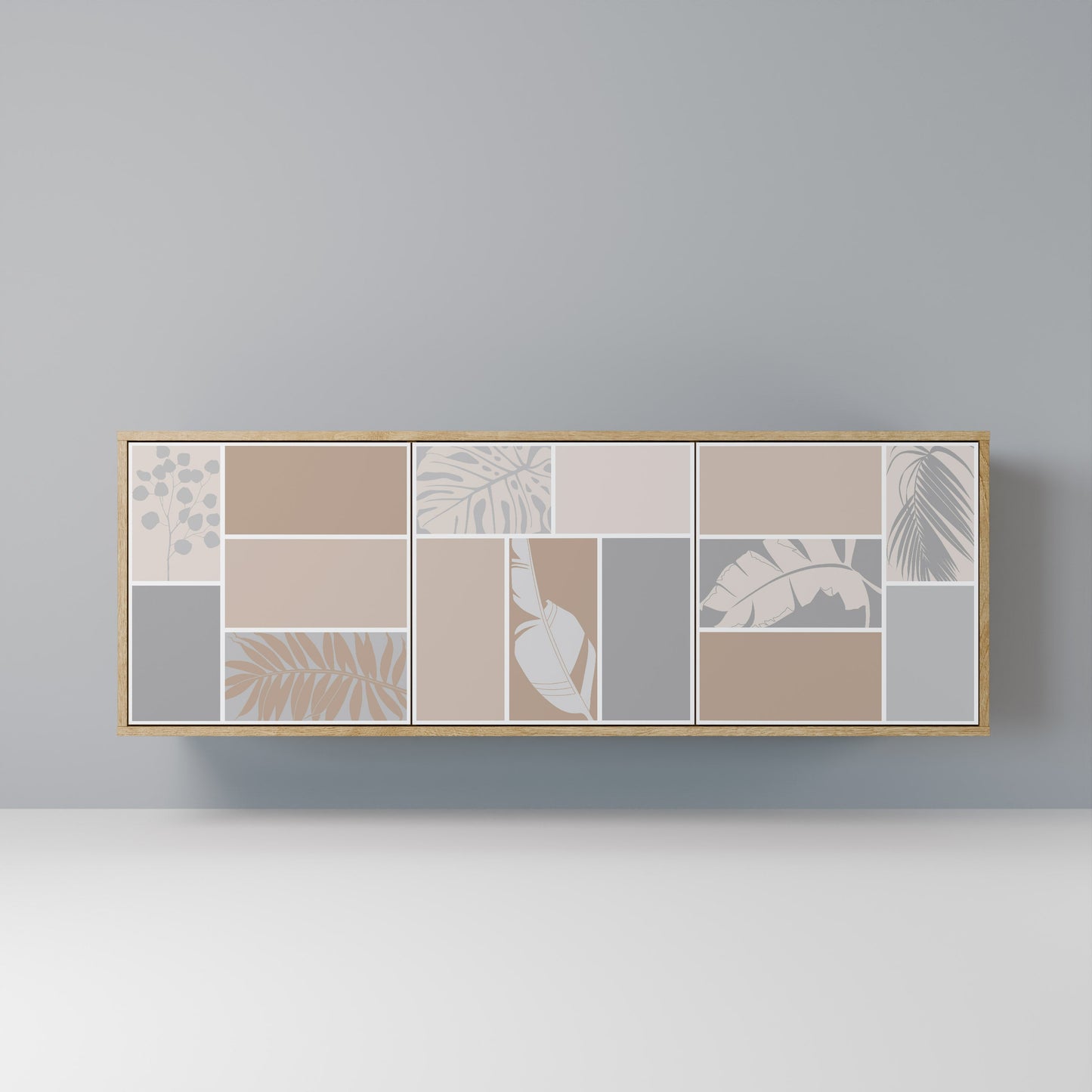 TROPICAL SHAPES 3-Door Sideboard in Oak Effect