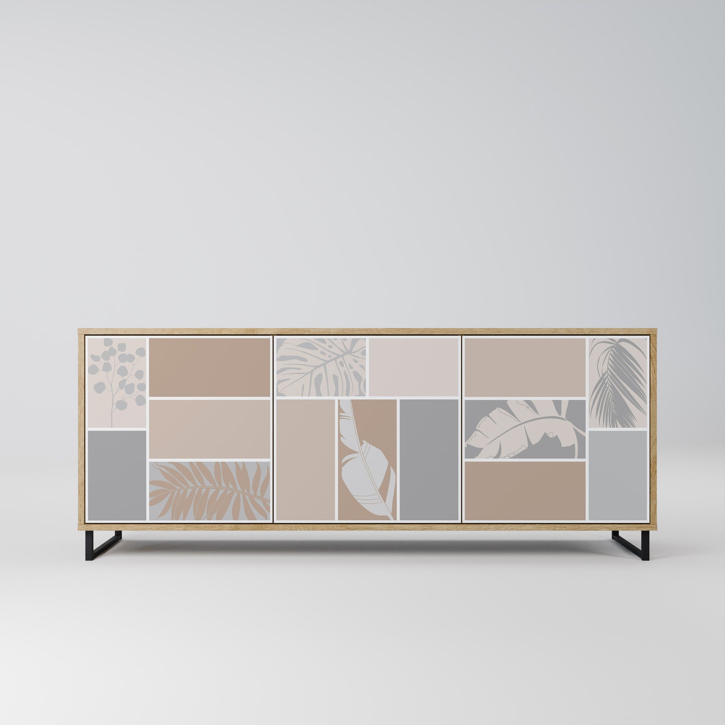 TROPICAL SHAPES 3-Door Sideboard in Oak Effect