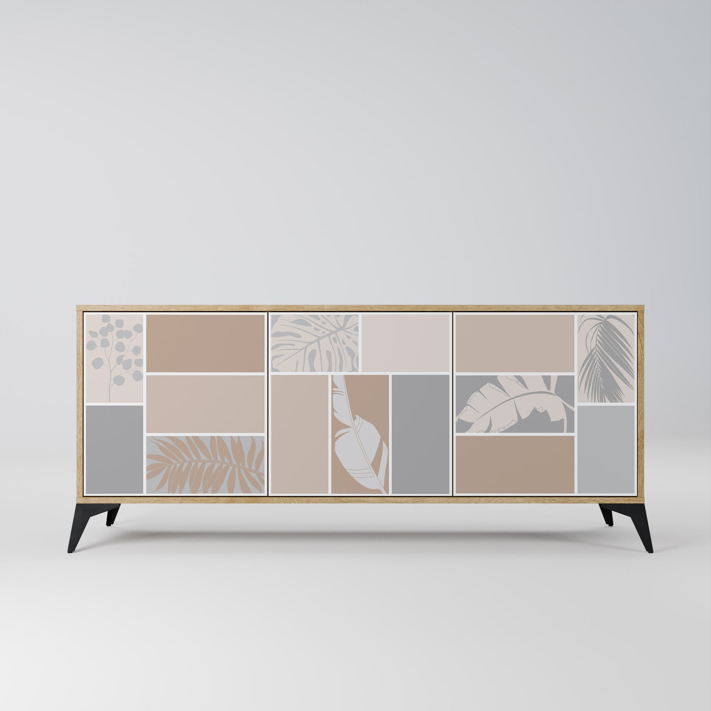 TROPICAL SHAPES 3-Door Sideboard in Oak Effect