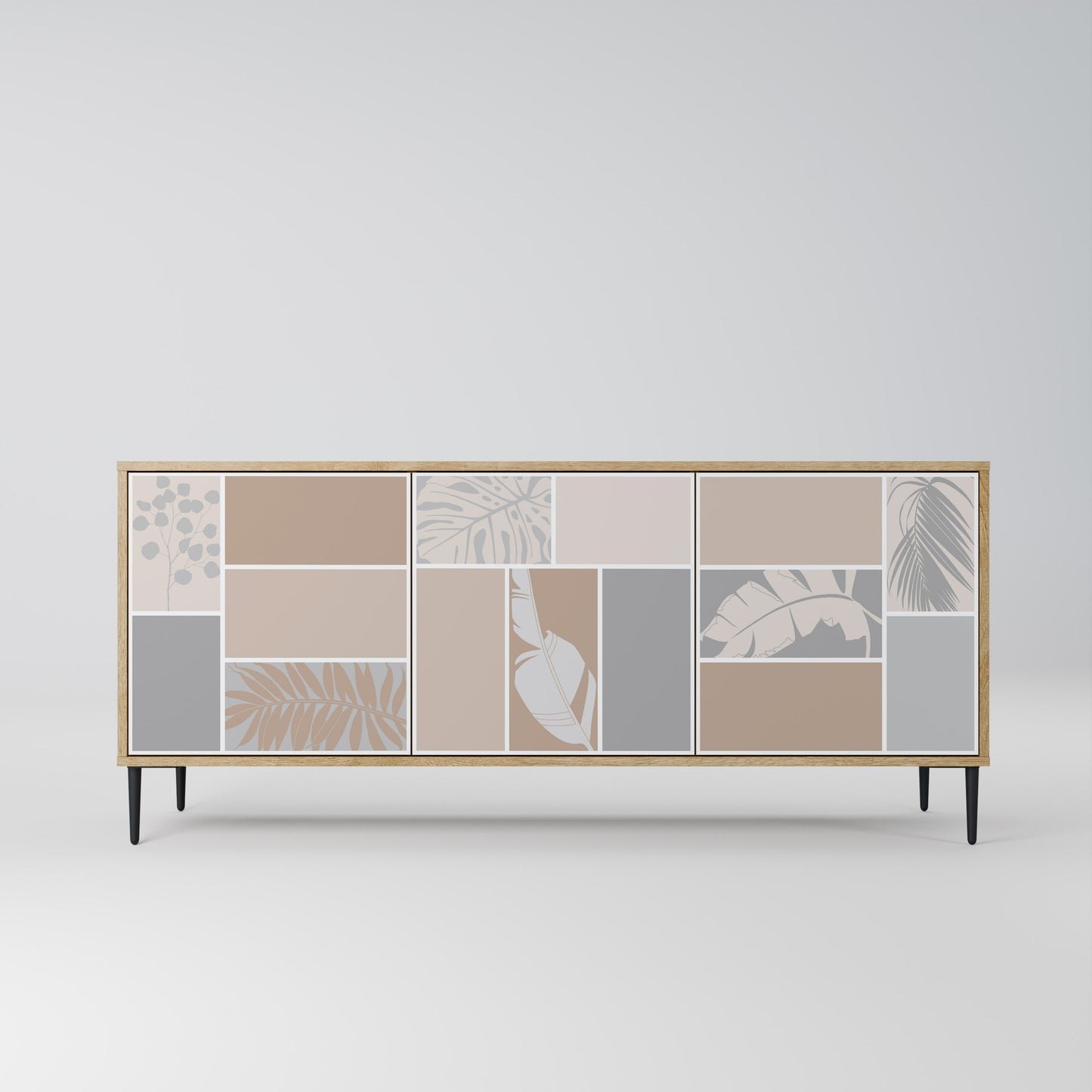 TROPICAL SHAPES 3-Door Sideboard in Oak Effect