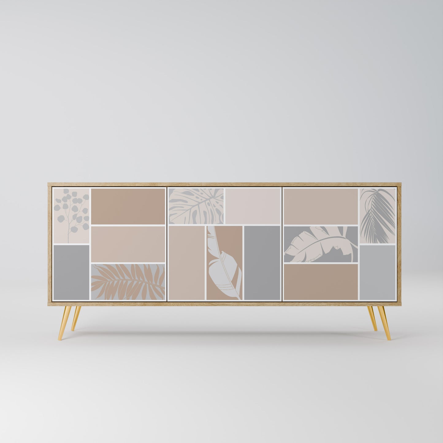 TROPICAL SHAPES 3-Door Sideboard in Oak Effect