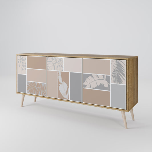 Credenza TROPICAL SHAPES a 3 ante effetto rovere