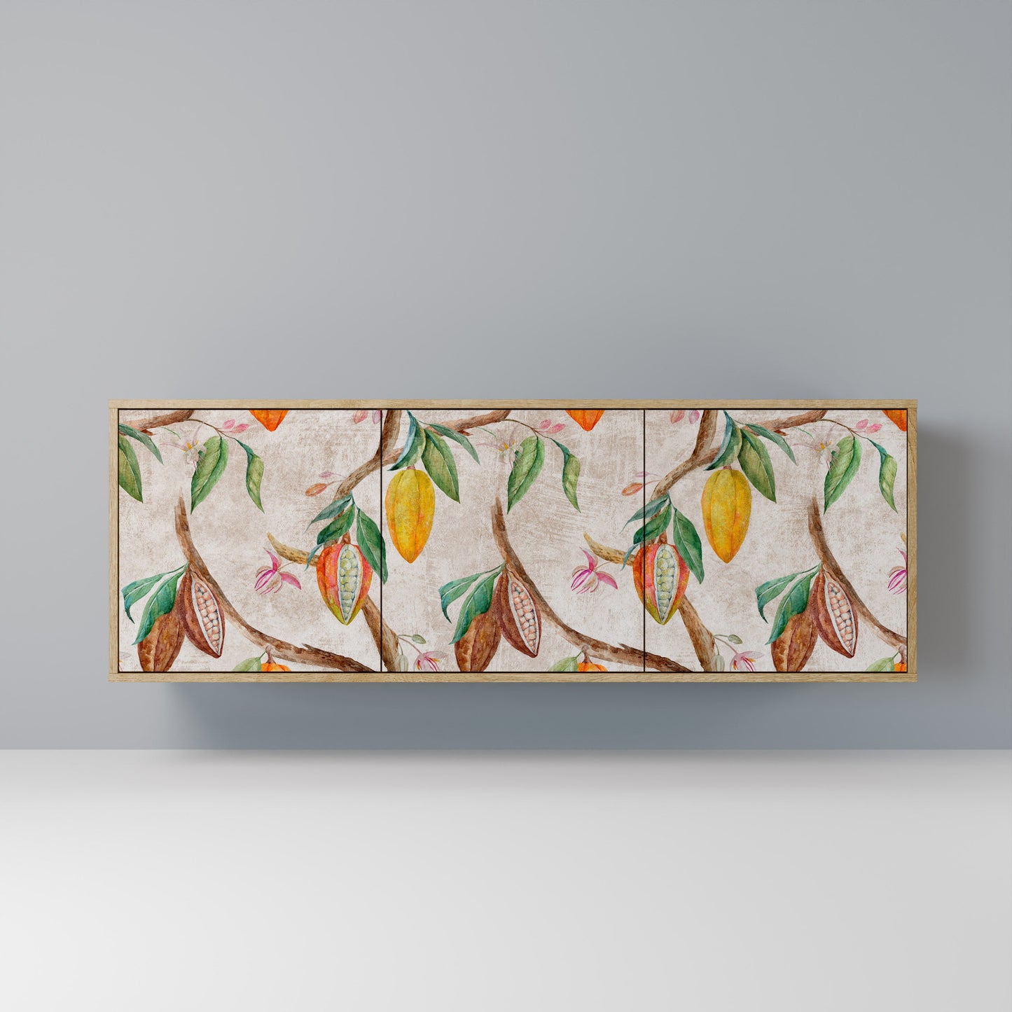 Credenza a 3 ante COCOA FRUITS in effetto rovere