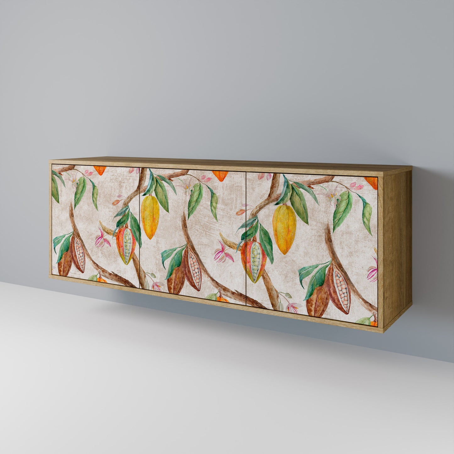 Credenza a 3 ante COCOA FRUITS in effetto rovere