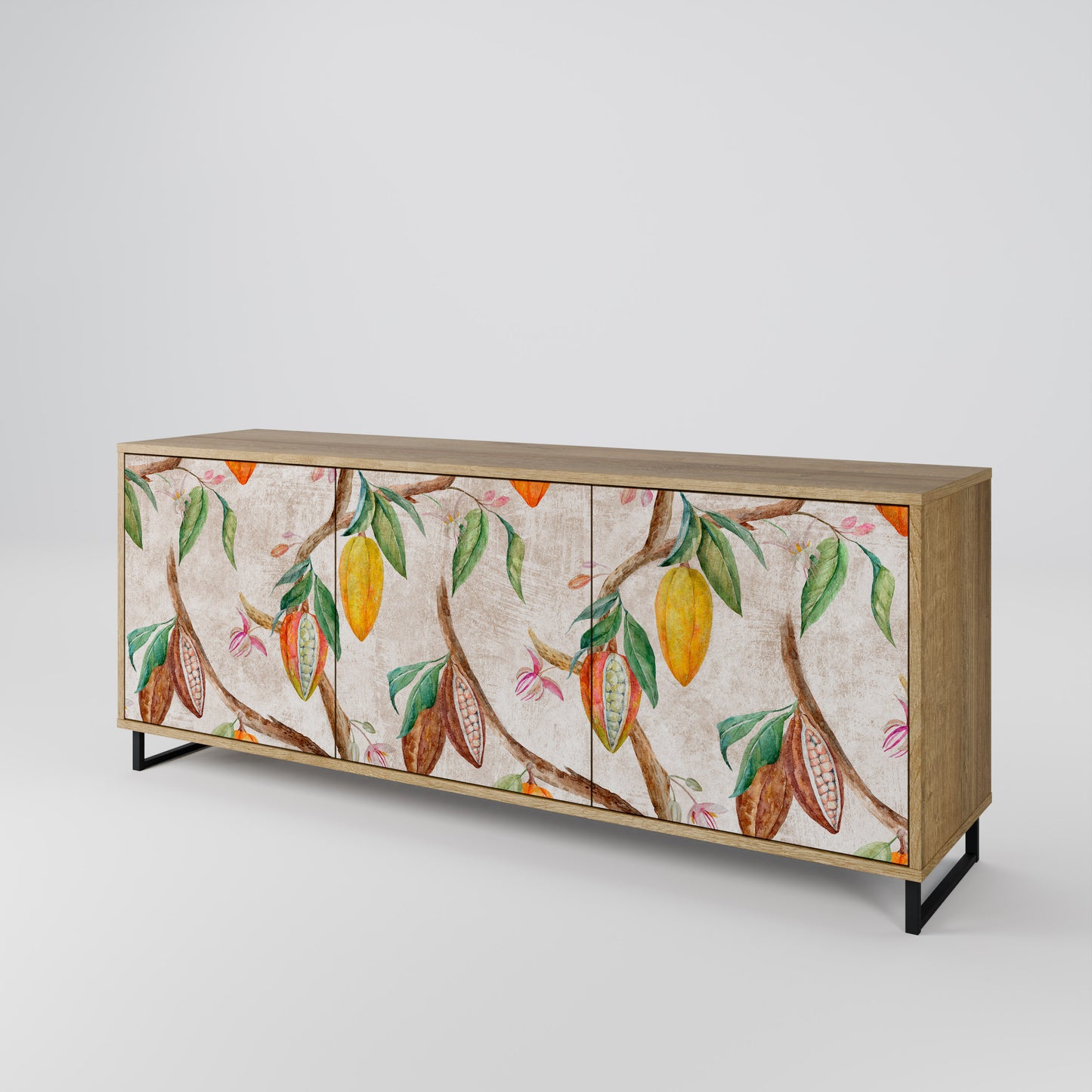 Credenza a 3 ante COCOA FRUITS in effetto rovere