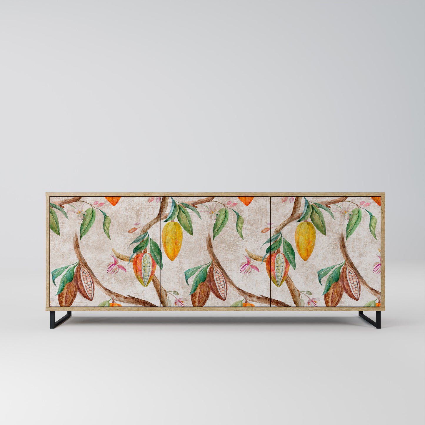 Credenza a 3 ante COCOA FRUITS in effetto rovere