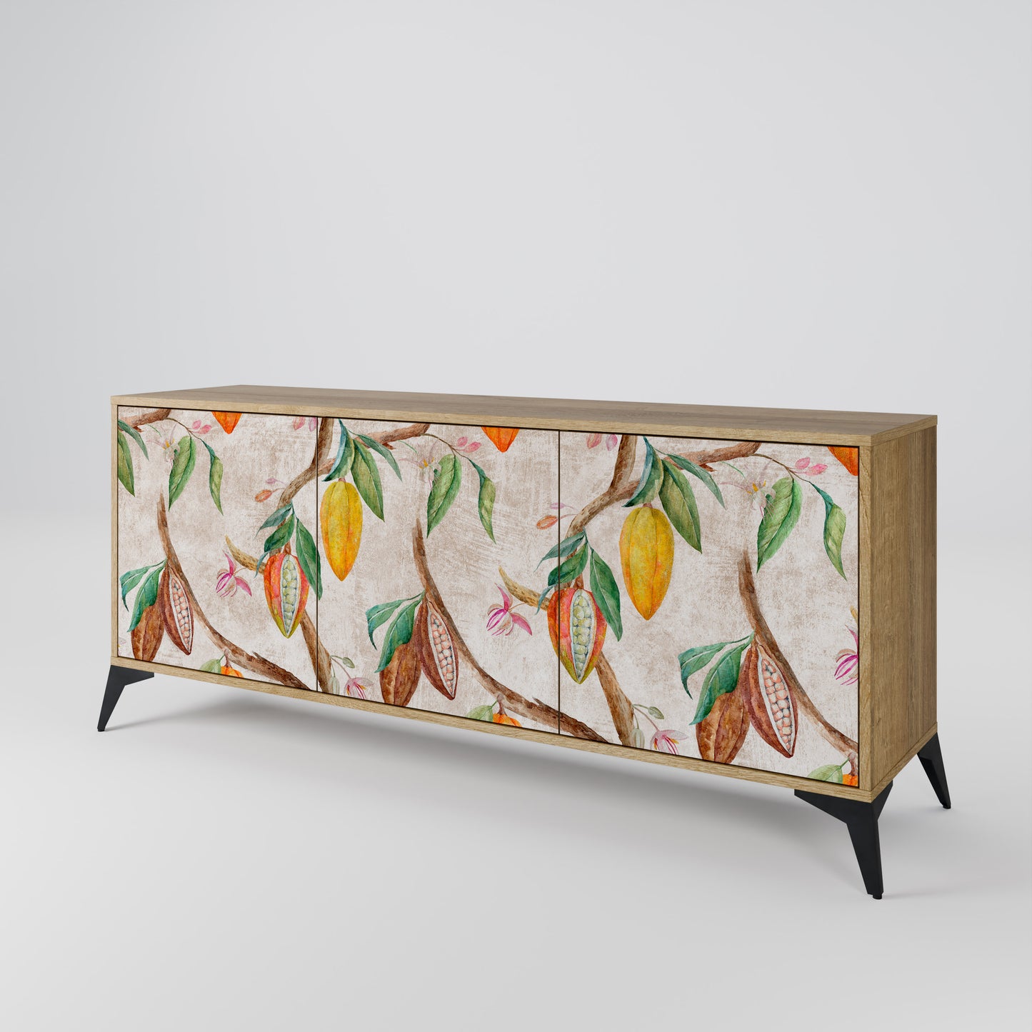 Credenza a 3 ante COCOA FRUITS in effetto rovere