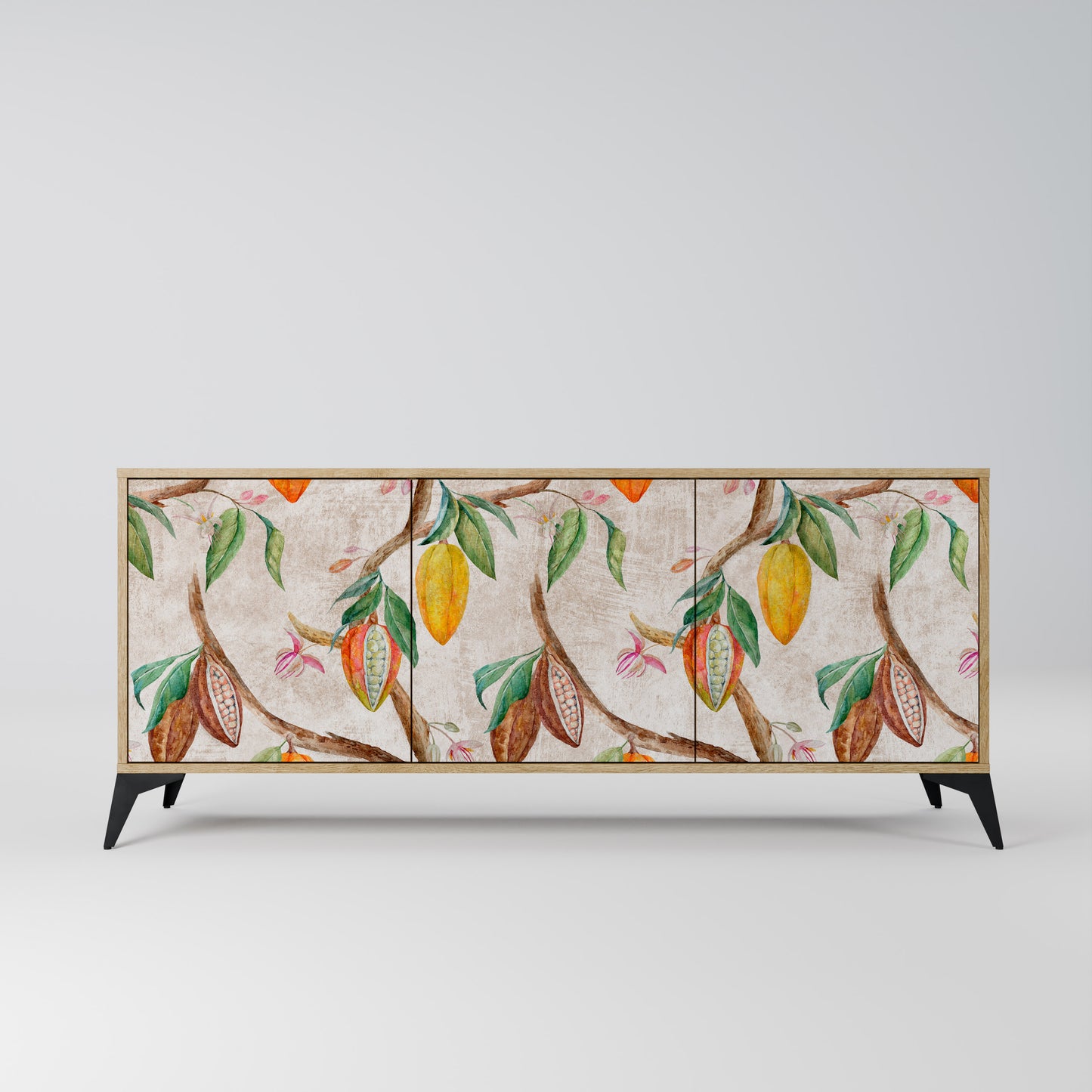 Credenza a 3 ante COCOA FRUITS in effetto rovere