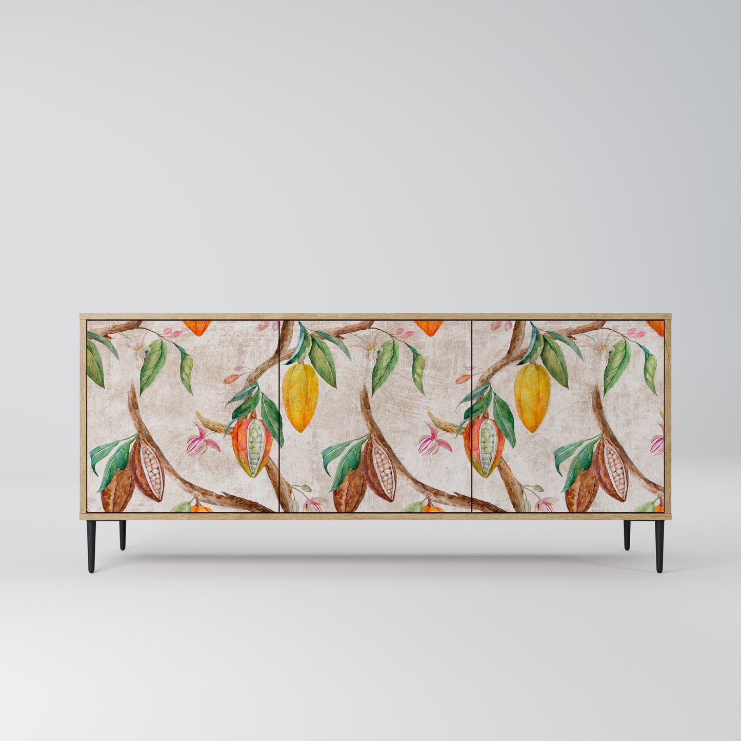 Credenza a 3 ante COCOA FRUITS in effetto rovere