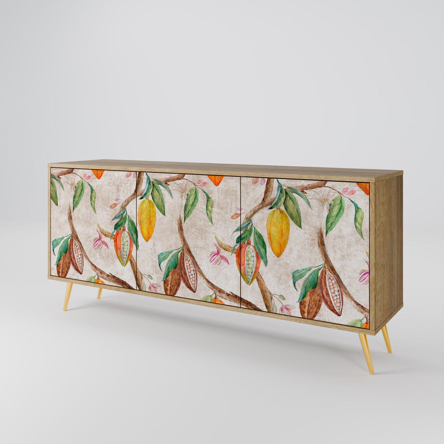 Credenza a 3 ante COCOA FRUITS in effetto rovere