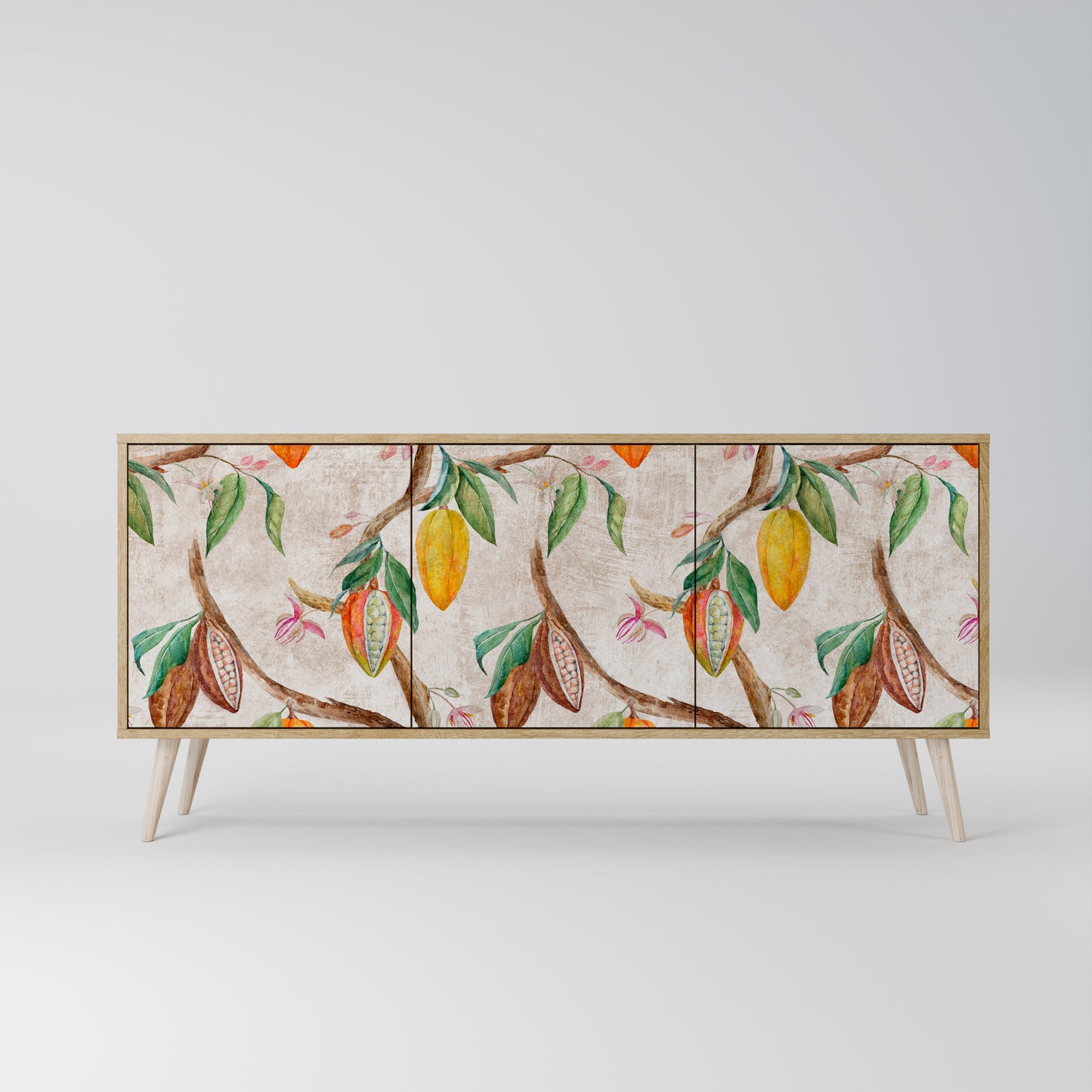 Credenza a 3 ante COCOA FRUITS in effetto rovere