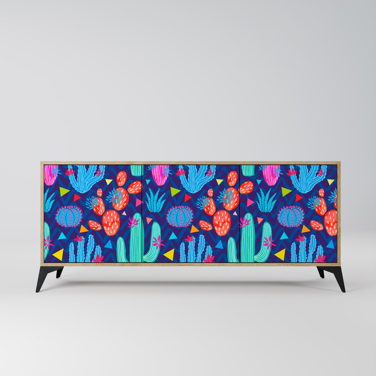 CACTUS VIBES 3-Door Sideboard in Oak Effect