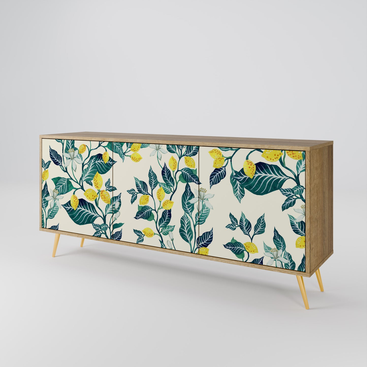 Credenza LEMON TREE a 3 ante effetto rovere