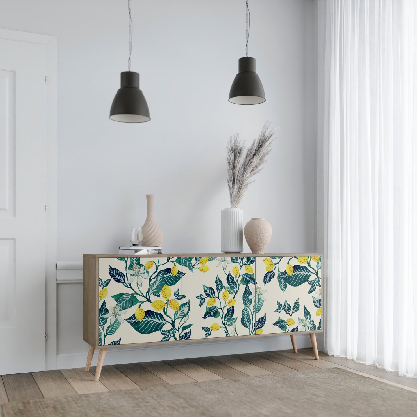 Credenza LEMON TREE a 3 ante effetto rovere