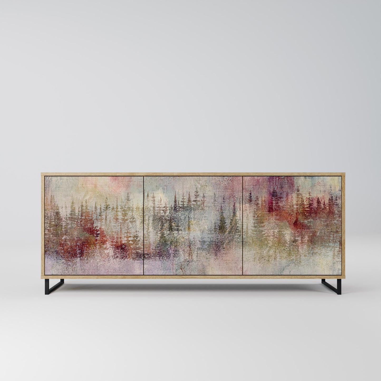 VEILED SUMMIT 3-Door Sideboard in Oak Effect