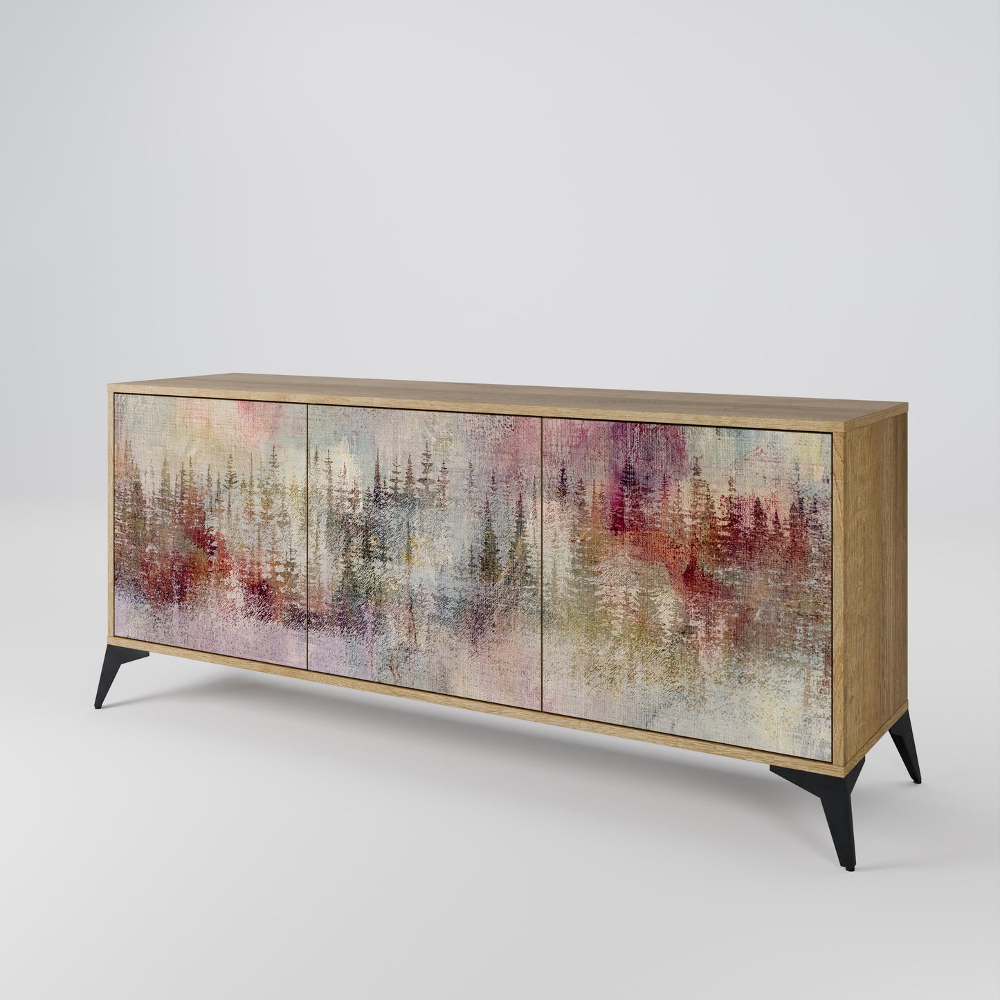 VEILED SUMMIT 3-Door Sideboard in Oak Effect