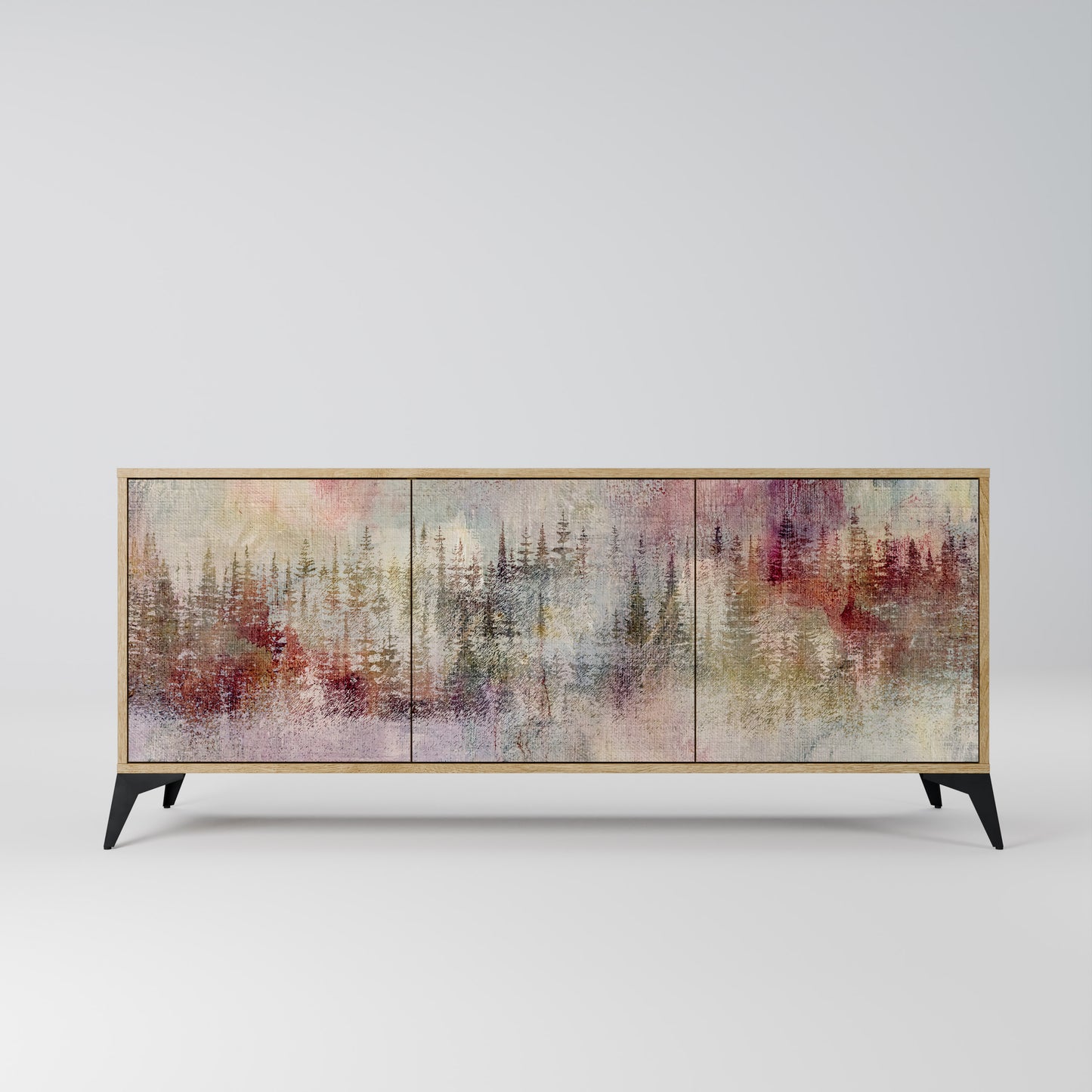 VEILED SUMMIT 3-Door Sideboard in Oak Effect