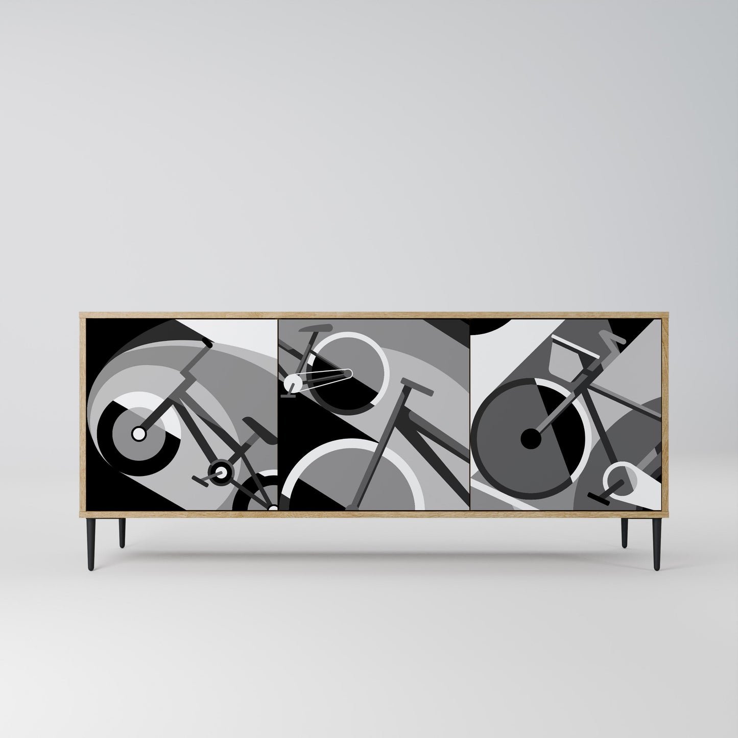 BIKE ENERGY 3-Door Sideboard in Oak Effect