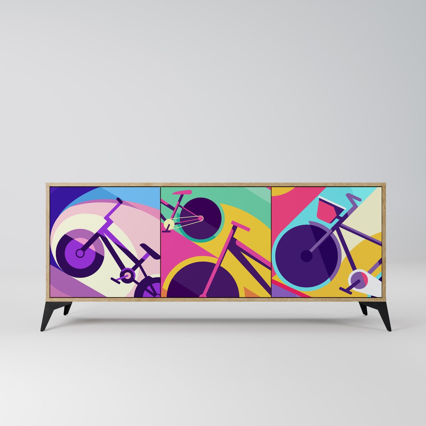 Credenza BIKE DREAMS a 3 ante effetto rovere