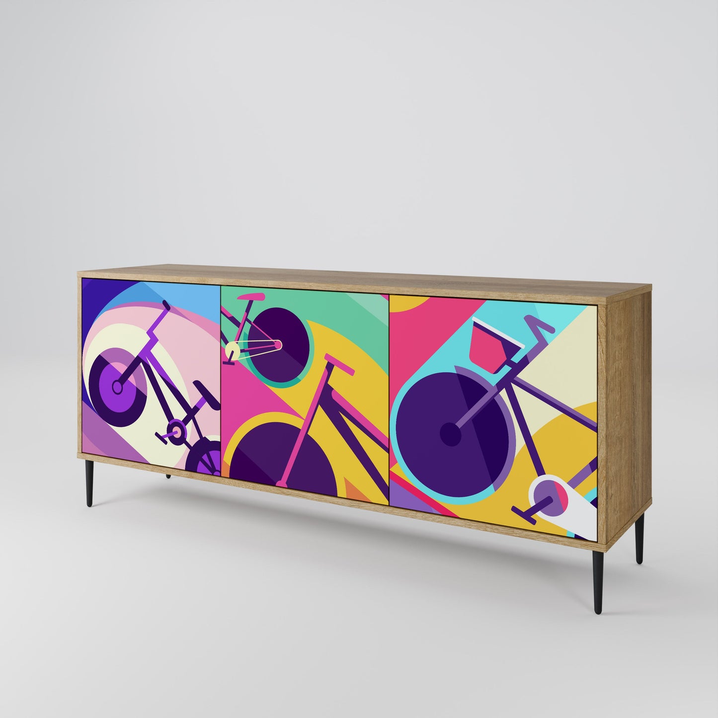 Credenza BIKE DREAMS a 3 ante effetto rovere