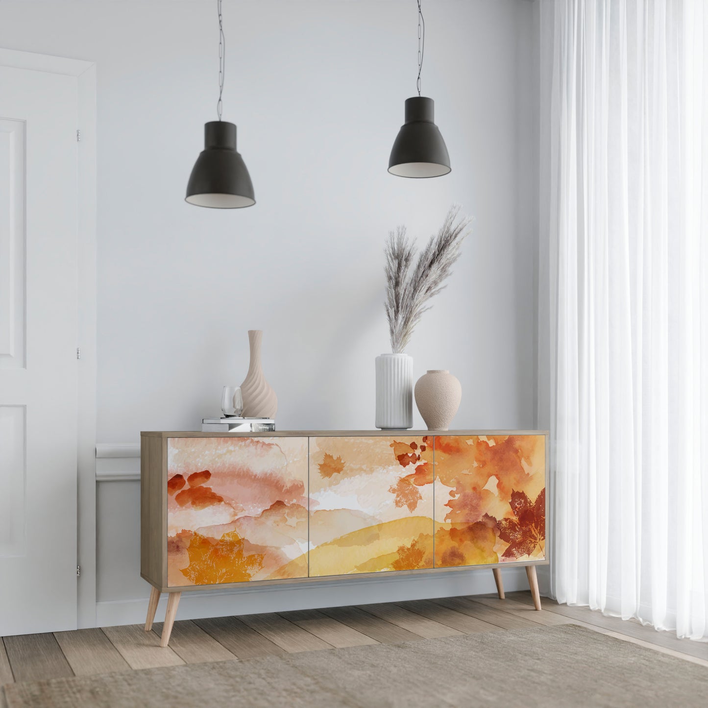 TRACES OF AUTUMN 3-Door Sideboard in Oak Effect