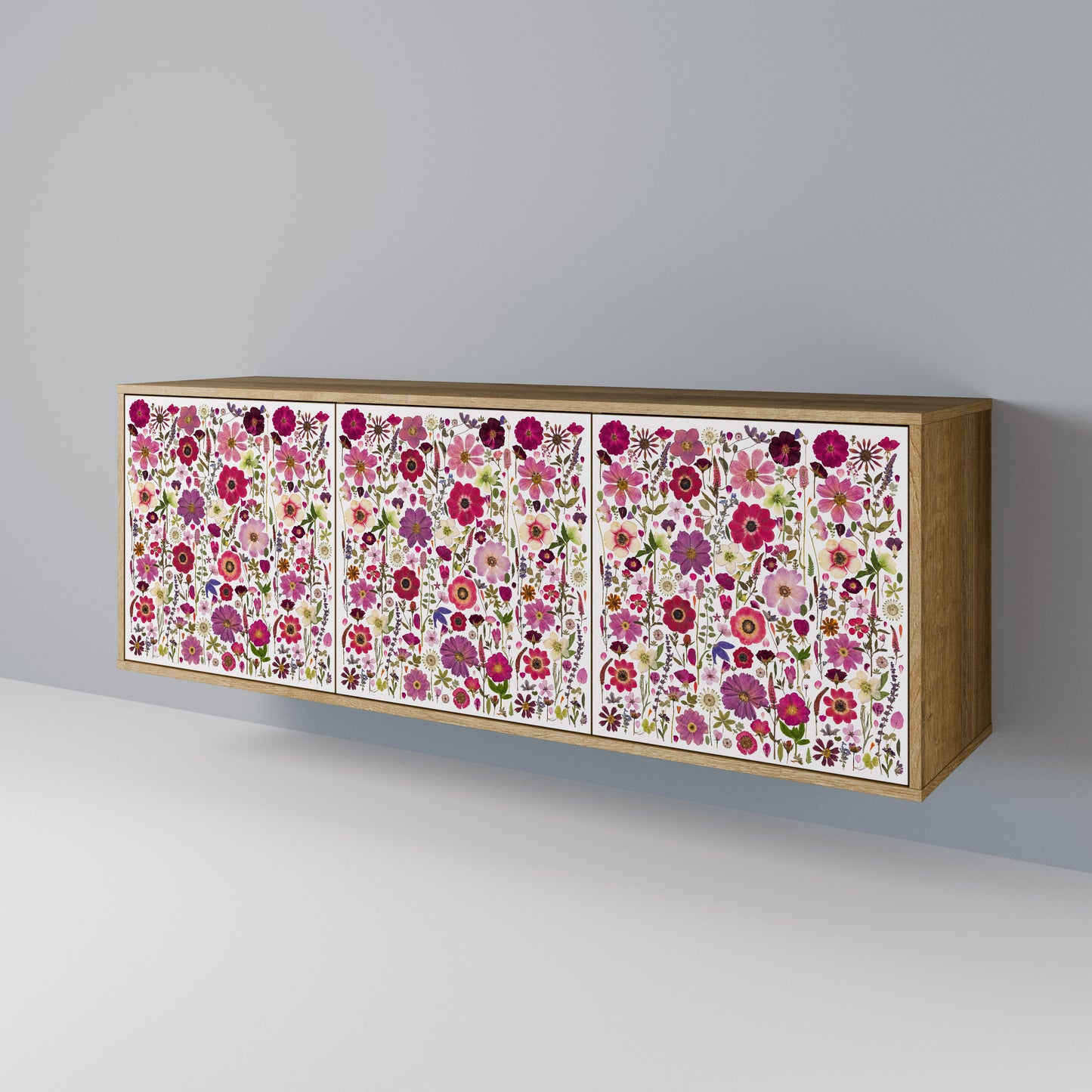 PETAL GARDEN 3-Door Sideboard in Oak Effect