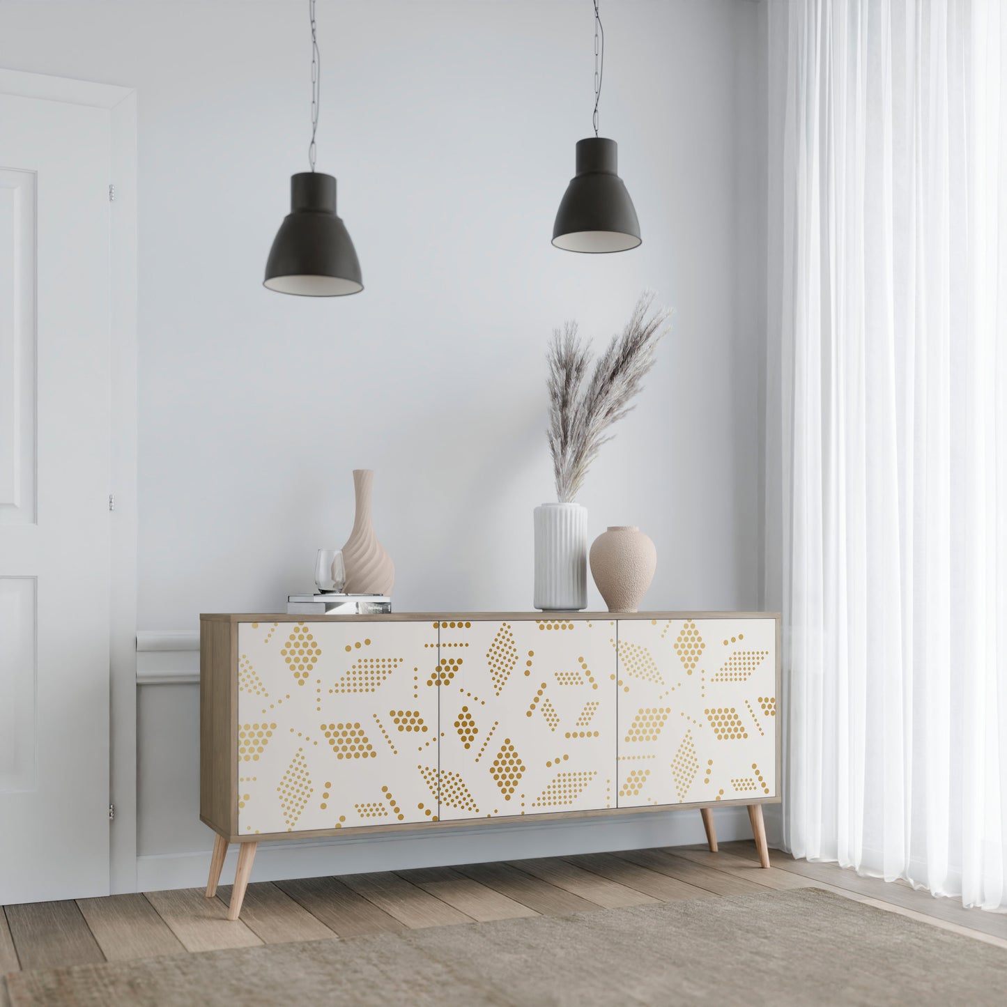 Credenza SPOTTED DAZE a 3 ante effetto rovere