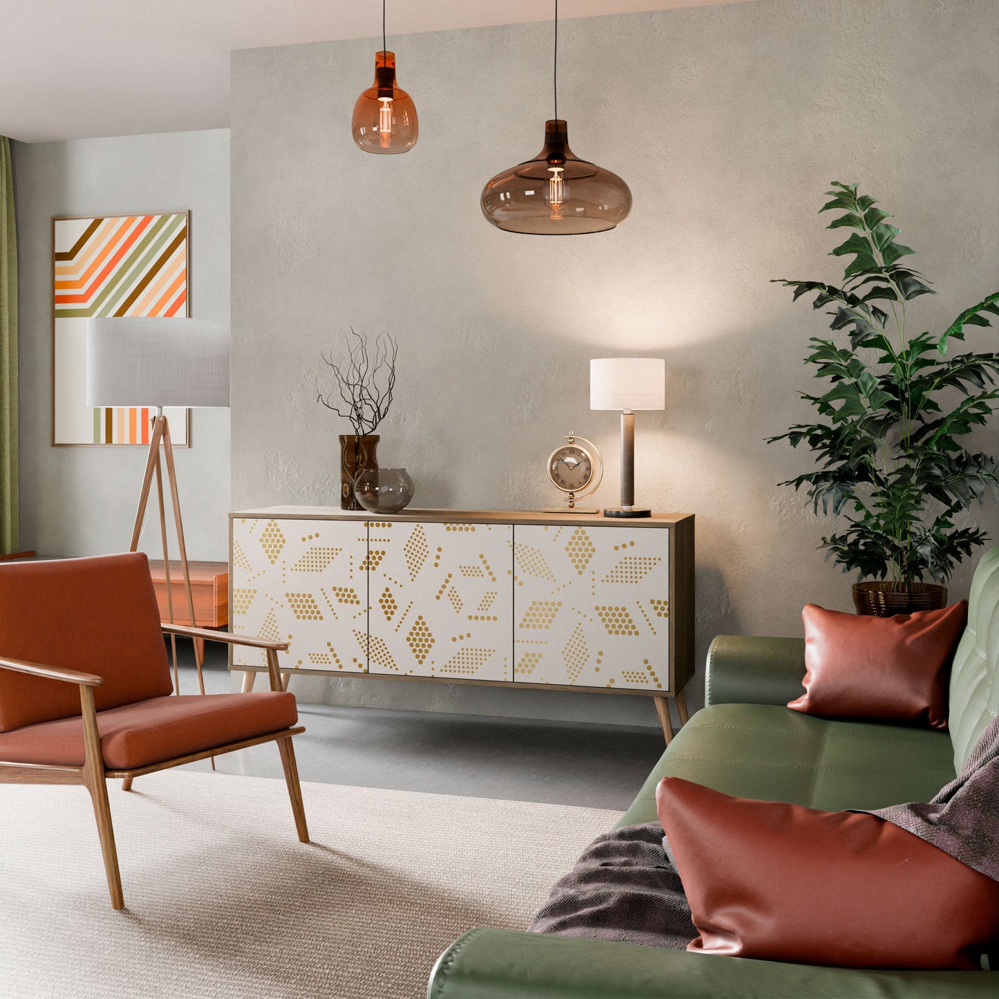 Credenza SPOTTED DAZE a 3 ante effetto rovere