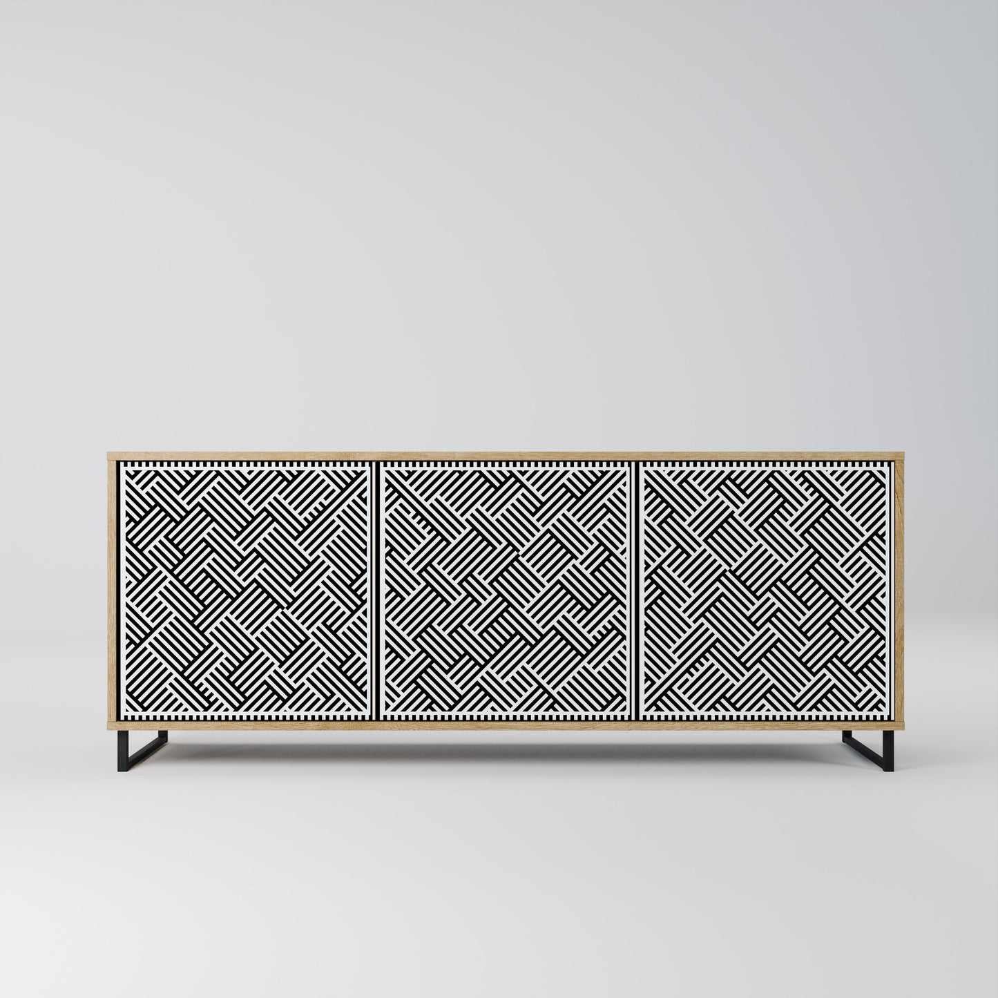 Credenza a 3 ante TEMPORARY SEQUENCE in effetto rovere