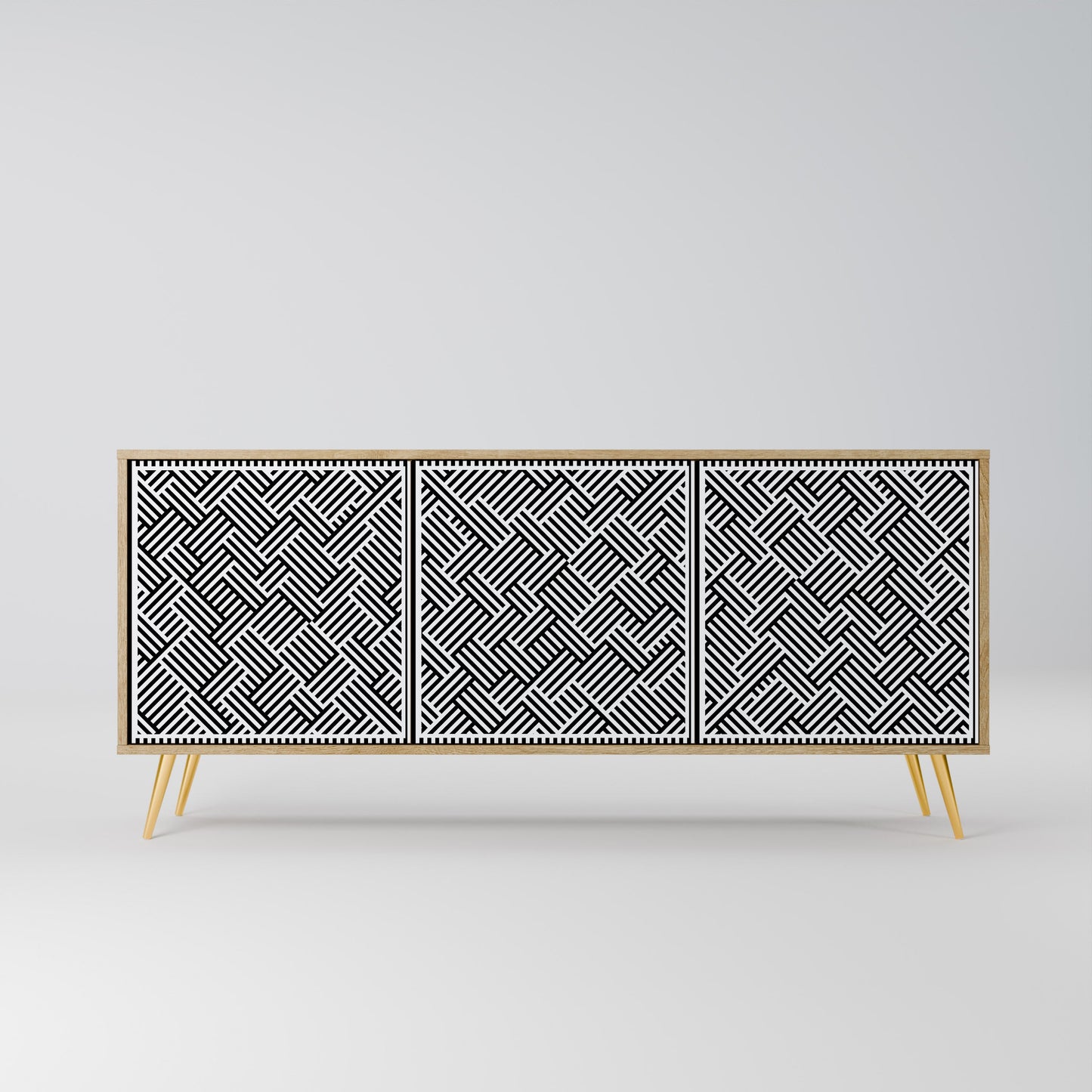 Credenza a 3 ante TEMPORARY SEQUENCE in effetto rovere