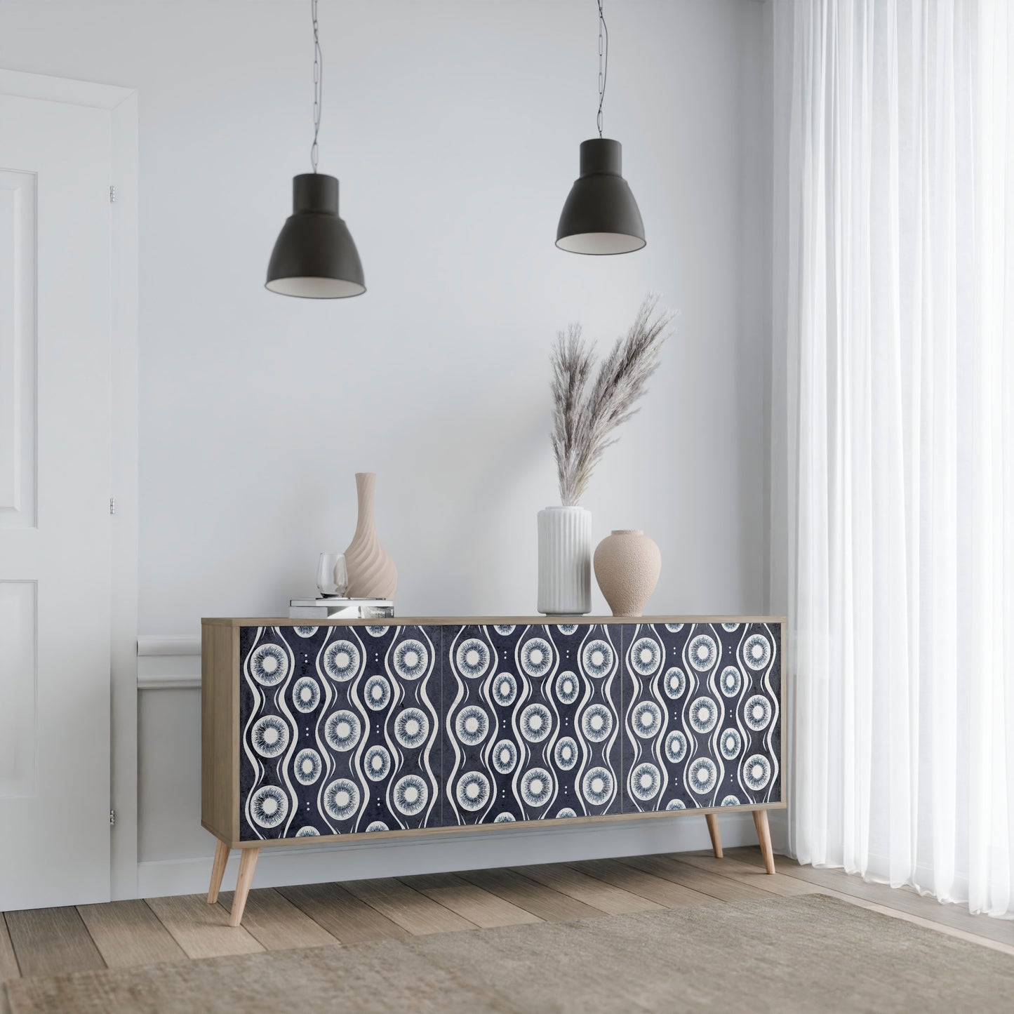 Credenza GRAPHITE EYES a 3 ante effetto rovere